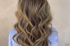 Blended-Highlighted-Hair-Medium-Length-Lots-Of-Dimension-Curled-Style-Albuquerque-Abq.