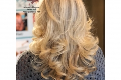 blonde hair color brazilian blowout long layers haircut abq