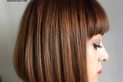 Hair color, bob hairstyle, with bangs haircut