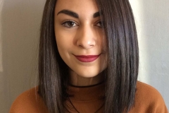 Long angled bob haircut