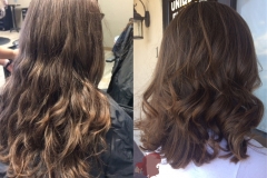 Natural baby light balayage, long layered haircut abq