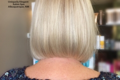 Thin hair made voluminous. Color with highlights and bob haircut